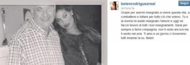 LUTTO IN FAMIGLIA PER LA NOVELLA SPOSA BELEN RODRIGUEZ - 22/09/2013