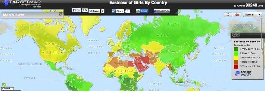 ECCO LA MAPPA DELLE RAGAZZE PIÙ 'FACILI': ''LE ITALIANE AGLI ULTIMI POSTI'' - GUARDA - 15/10/2013