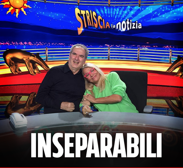 LABERTO SPOSINI E MARA VENIER A STRISCIA LA NOTIZIA: LA FOTO CHE EMOZIONE IL WEB - 25/09/2015