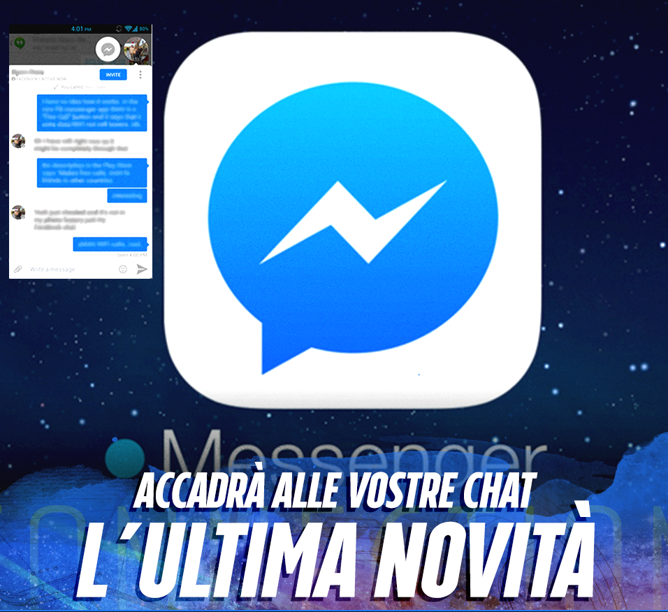 ACCADRA' STANOTTE A TUTTE LE NOSTRE CHAT FACEBOOK: ECCO L'ULTIMA NOVITA' CHE VI SPIAZZERA' - 07/03/2016