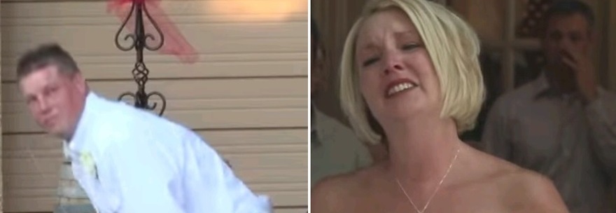 SENZA UNA GAMBA E SULLA SEDIA A ROTELLE, SI ALZA IN PIEDI IL GIORNO DEL SUO MATRIMONIO - VIDEO - 19/11/2014