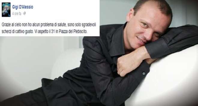 ''D'ALESSIO RICOVERATO, SALTA IL CONCERTONE''. IL CANTANTE RISPONDE SU FB - 29/12/2014