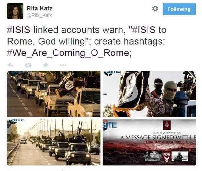 L'ISIS CREA L'HASTAG SU TWITTER: ''STIAMO ARRIVANDO A ROMA'' - 19/02/2015