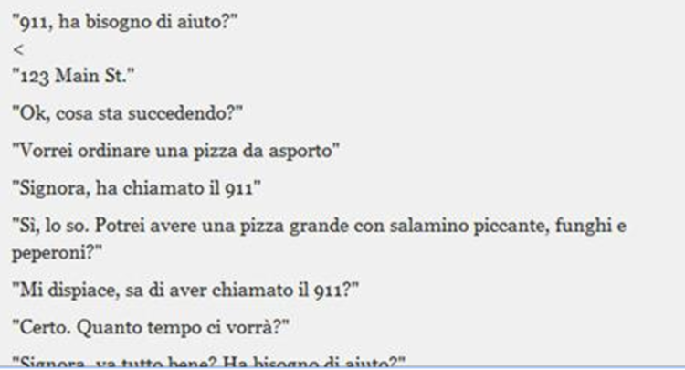 PICCHIATA DAL MARITO, LEI FINGE DI ORDINARE LA PIZZA E CHIAMA LA POLIZIA - 26/04/2016