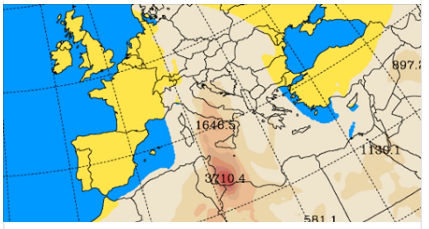 ALLERTA METEO : NUBI DI SABIA DEL DESERTO DEL SAHARA IN ARRIVO - NON APRITE FINESTRE E BALCONI - 14/10/2016