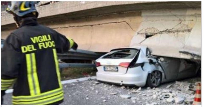 CROLLA UN PONTE SULLA SUPERSTRADA NEL LECCHESE: AUTO SCHIACCIATE, UN MORTO E FERITI - 28/10/2016