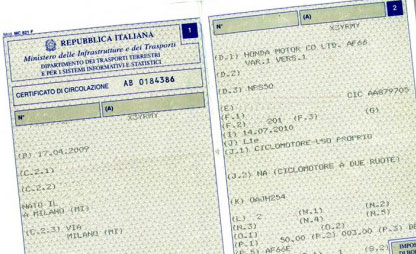 CARTA DI CIRCOLAZIONE, OBBLIGO DI AGGIORNAMENTO: DAL 3 NOVEMBRE MULTE DA 705 EURO - 24/10/2014