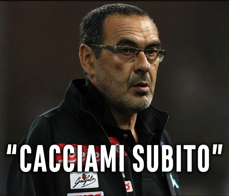 ''E ALLORA CACCIAMI SUBITO'' SARRI SHOCK NEGLI SPOGLIATOI: E' INCREDIBILE QUELLO CHE E' SUCCESSO - 10/12/2017