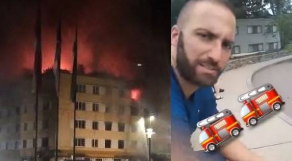 INCENDIO NELL'ALBERGO, JUVE EVACUATA: HIGUAIN E DYBALA GIRANO UN VIDEO - JUVE SHOCK - 19/07/2017