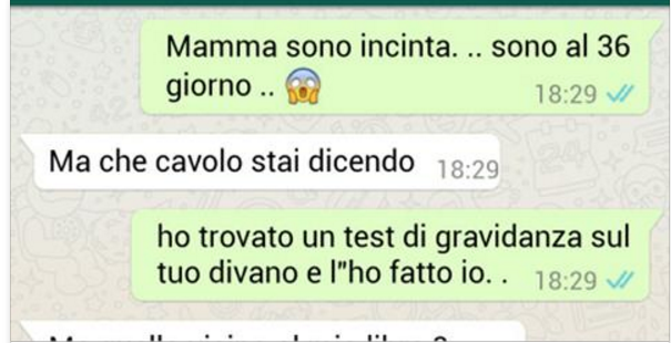 ''MAMMA SONO INCINTA, SONO AL 36ESIMO GIORNO...'' - 04/10/2016