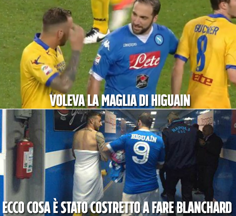 ECCO FINO A CHE PUNTO SI E' SPINTO BLANCHARD PUR DI AVERE LA MAGLIA DI HIGUAIN - 15/05/2016