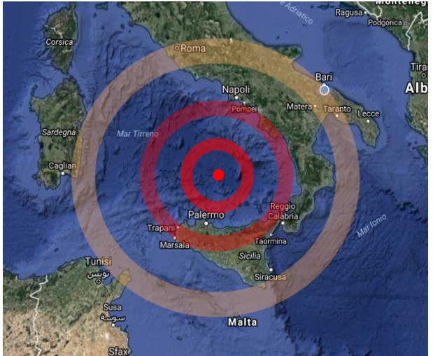 FORTISSIMA SCOSSA AL SUD ITALIA: COLPITE LA SICILIA E SARDEGNA, AVVERTITA ANCHE A ROMA - 28/10/2016