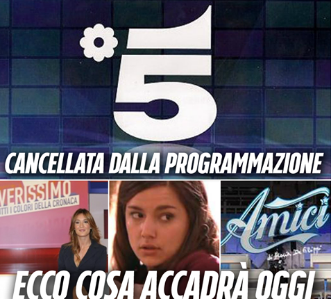 ELIMINATA DALLA PROGRAMMAZIONE DI CANALE 5: ECCO COSA ACCADRA' DA OGGI IN TV - 19/11/2016