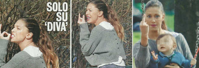 BELEN RODRIGUEZ, CRISI DI NERVI AL PARCO CONTRO IL PAPARAZZO APPOSTATO - FOTO ALL'INTERNO - 14/03/2014