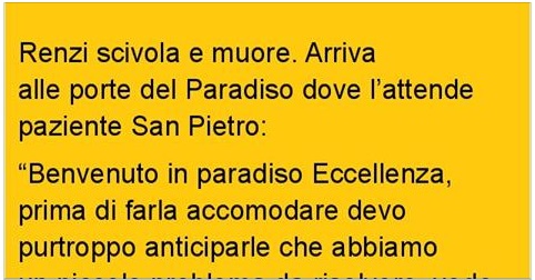 RENZI SCIVOLA E MUORE... - 30/01/2017