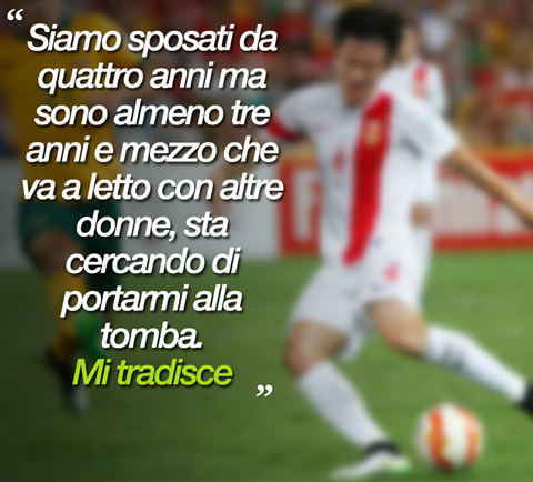 ''MI TRADISCE'' LA MOGLIE DEL CALCIATORE INVIA QUESTA LETTERA ALLA FEDERAZIONE: NON CE LA FA PIU' DEI CONTINUI TRADIMENTI DEL MARITO - 30/03/2017