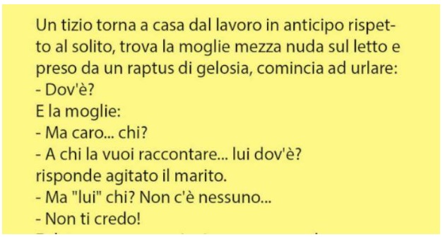 UNA PERSONA INDISPETTITA DALLA MOGLIE... - 21/04/2017