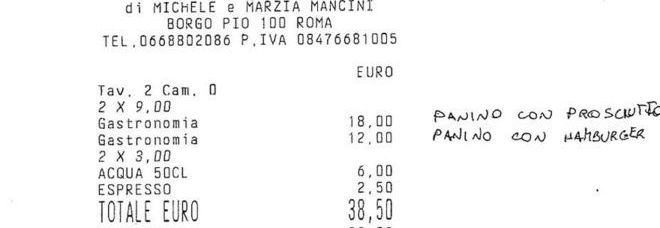 TURISTA ''SPENNATO'' IN UN BAR A SAN PIETRO: TRE PANINI E DUE BIBITE A 38 EURO. MA IL GESTORE SI DIFENDE - 03/01/2014