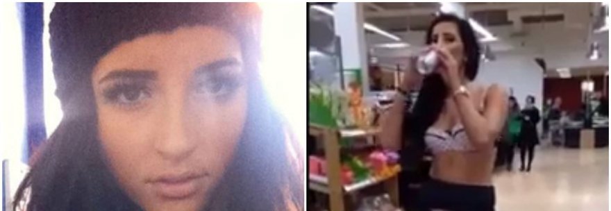 REBECCA, 19 ANNI, SI SPOGLIA NUDA IN UN SUPERMERCATO E BEVE UNA PINTA DI BIRRA - VIDEO - 08/02/2014