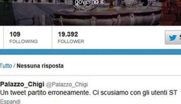 TWEET DI PALAZZO CHIGI: 'ECCO I TROMBATI'. BUFERA SUL WEB, POI LE SCUSE - FOTO - 26/02/2013