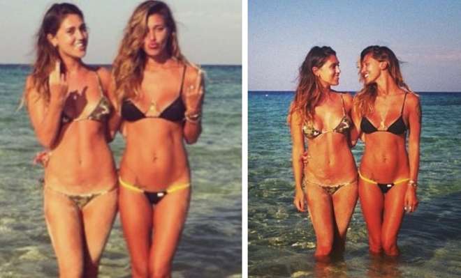 BELEN E CECILIA VANNO A FORMENTERA E SU INSTAGRAM CI MOSTRANO... IL DITO MEDIO - 18/07/2013