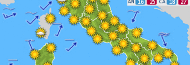 METEO, IN ARRIVO UNA SETTIMANA ESTIVA: MARTEDÌ CI SARANNO PUNTE DI 28 GRADI - PREVISIONI - 22/09/2013