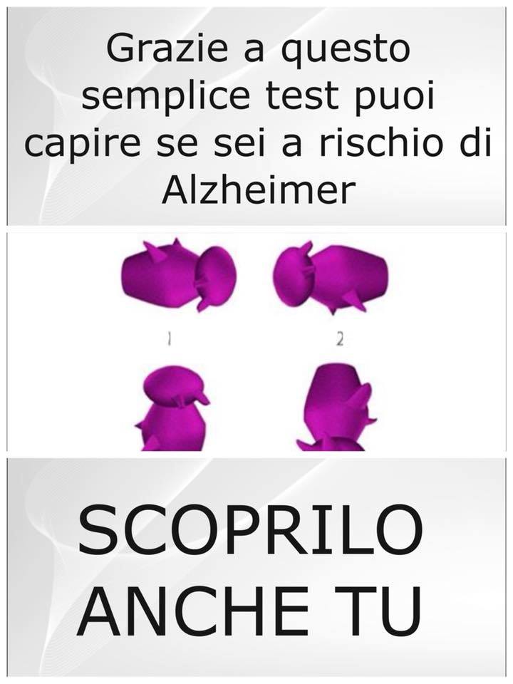 GRAZIE A QUESTO SEMPLICE TEST PUOI CAPIRE SE SEI A RISCHIO ALZEIMER - 05/11/2017