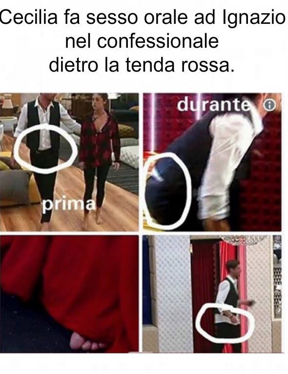 CECILIA FA SESSO CON IGNAZIO NEL CONFESSIONALE DIETRO LA TENDA ROSSA: LE IMMAGINI CHE SCONVOLGONO IL WEB - 02/11/2017