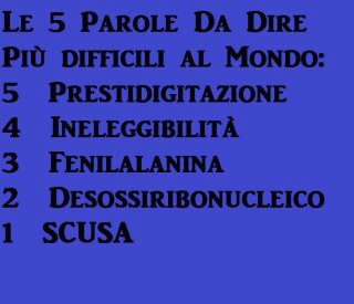 LE 5 PAROLE PIU' DIFFIDILI DA DI' !! - 14/05/2012