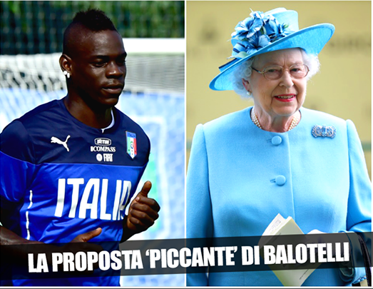INGHILTERRA QUASI ELIMINATA DAL MONDIALE, BALOTELLI LANCIA UN 'PICCANTE' APPELLO ALLA REGINA - ECCO COSA - 20/06/2014