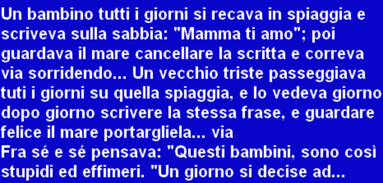 TUTTI DOVREBBERO LEGGERE QUESTA STORIA E CONDIVIDERLA IL PIU' POSSIBILE PER FAR RIFLETTERE - 14/04/2016