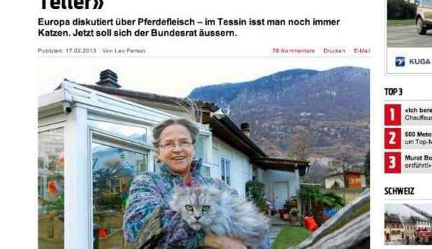 'NELLA SVIZZERA ITALIANA MANGIANO  I GATTI', NOTIZIA CHOC SUL SITO ELVETICO - 23/02/2013