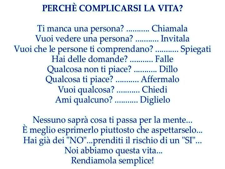PERCHE' COMPLICASSE LA VITA ?! - 14/06/2012