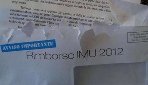 'RIMBORSO IMU 2012': LA LETTERA DEL CAV È SPOT ELETTORALE. RABBIA SUL WEB - 19/02/2013
