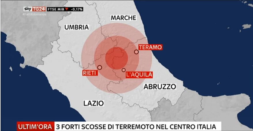 TERREMOTO, TRE SCOSSE IN UN'ORA: 5.3 E 5.6 - PAURA A ROMA, EVACUATE LE METROPOLITANE E LE SCUOLE. GENTE IN STRADA - 18/01/2017