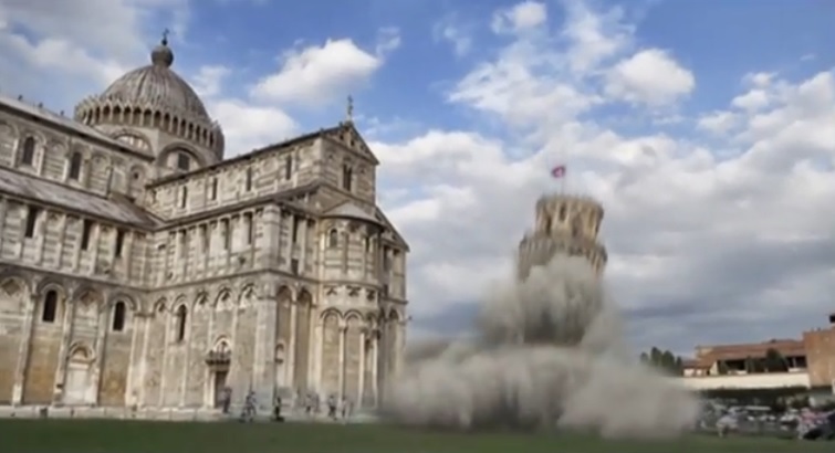 NOTIZIA SHOCK: E' CROLLATA LA TORRE DI PISA - VIDEO ESCLUSIVO - 01/04/2016