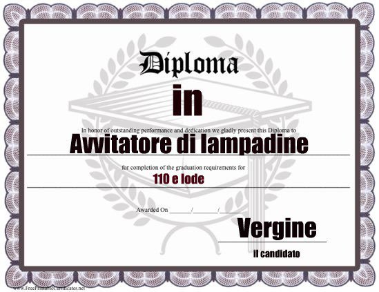 Un diploma per ogni segno zodiacale: VERGINE - 27/04/2012