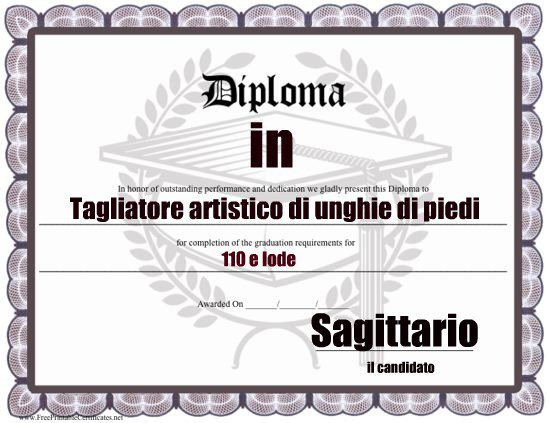 Un diploma per ogni segno zodiacale: SAGITTARIO - 27/04/2012