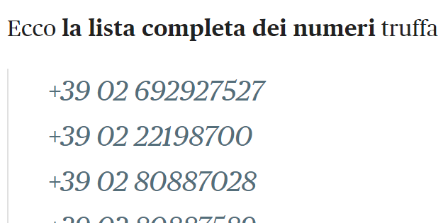 ECCO LA LISTA COMPLETA DEI NUMERI TRUFFA. NON RISPONDETE MAI A QUESTI NUMERI, ECCO COSA POTREBBE SUCCEDERE - 01/11/2016