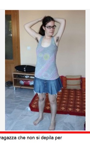 Ragazza protesta contro la depilazione femminile: ecco come - Foto all'interno - 23/07/2013